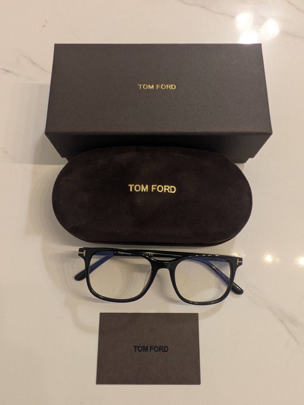 Tom Ford Black Eyeglass Frames with Gold Accents AUTHENTIC